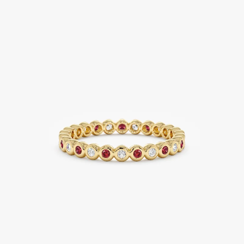 Alternating Ruby and Diamond Eternity Band, Nyra