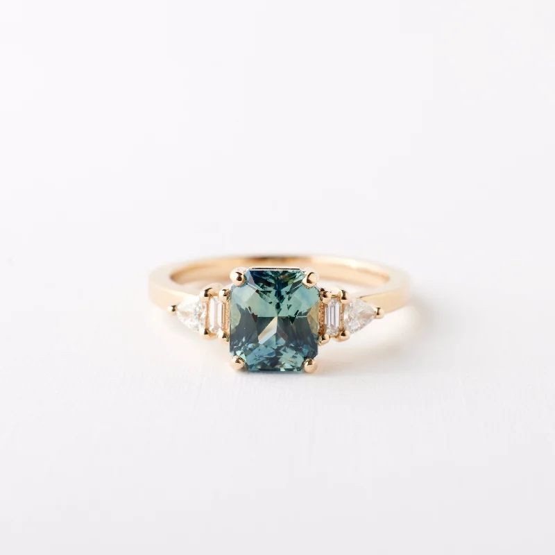 Anastasia Ring - 2.03ct. Teal Radiant Sapphire