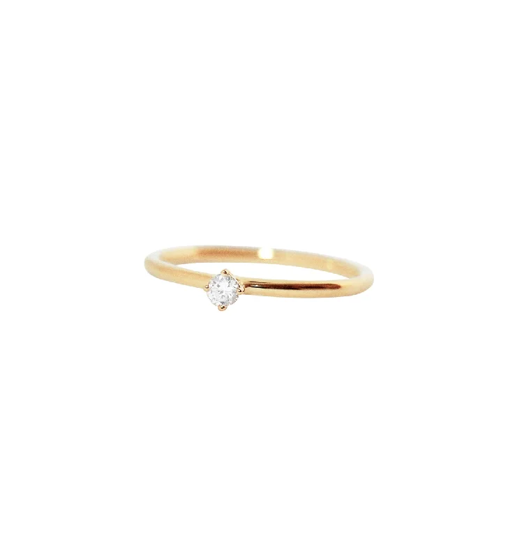 Malene 2.5 White 14K Gold Ring w. Diamond