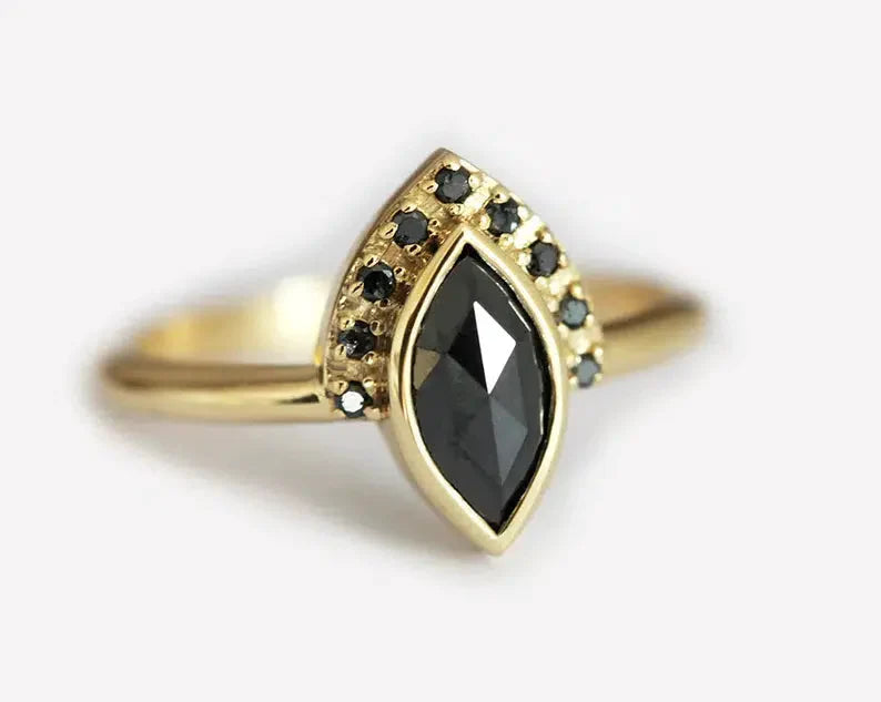 Luxury Jewelry At Unbeatable Discounts Ivona Marquise Black Diamond Ring