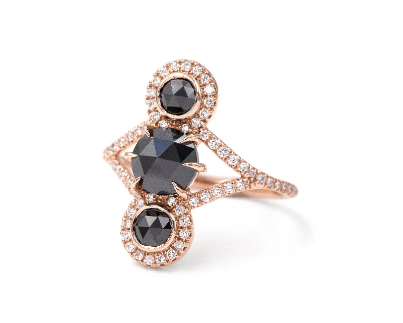 Black Diamond Triple Equilibrium Ring (Ready to Ship)