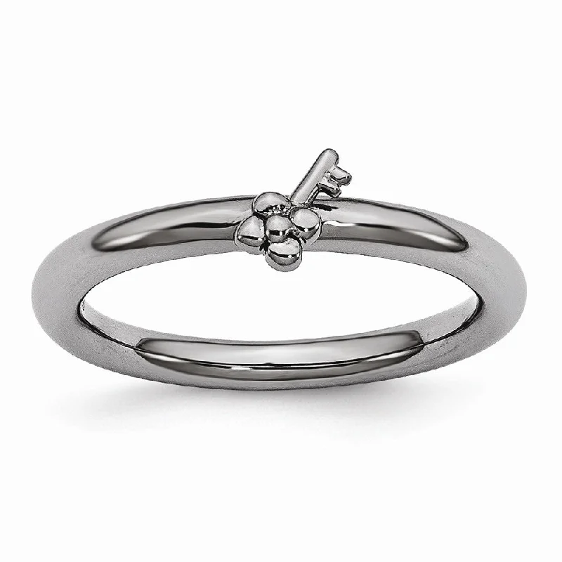 Affordable Luxury Jewelry – Style At A Great Price Black Plated Sterling Silver Stackable Expressions 5mm Key Ring