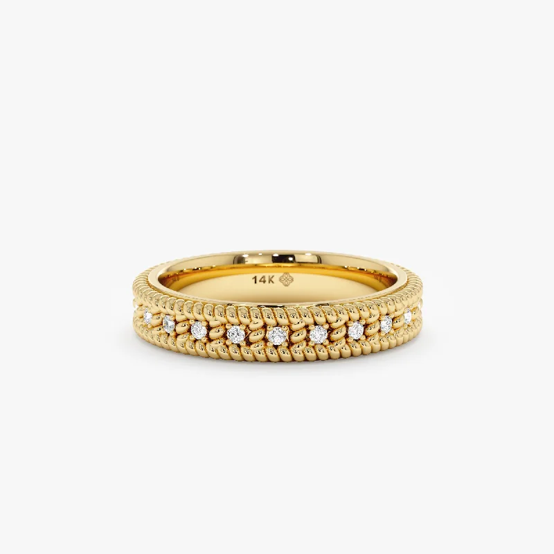 Braided Diamond Eternity Band, Anais