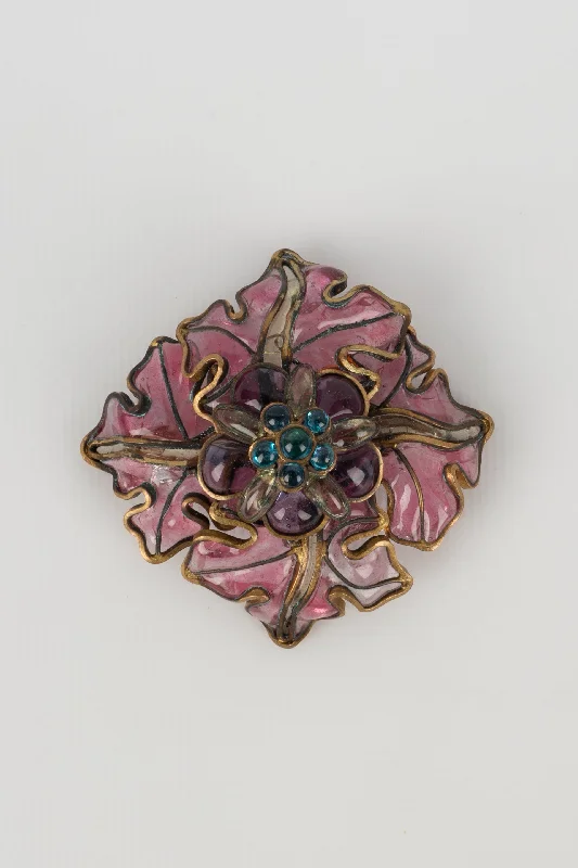 Broche en pâte de verre Chanel 1990s