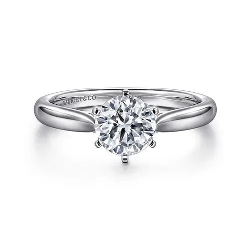 Cassie - 14K White Gold Round Diamond Engagement Ring (Setting Only)