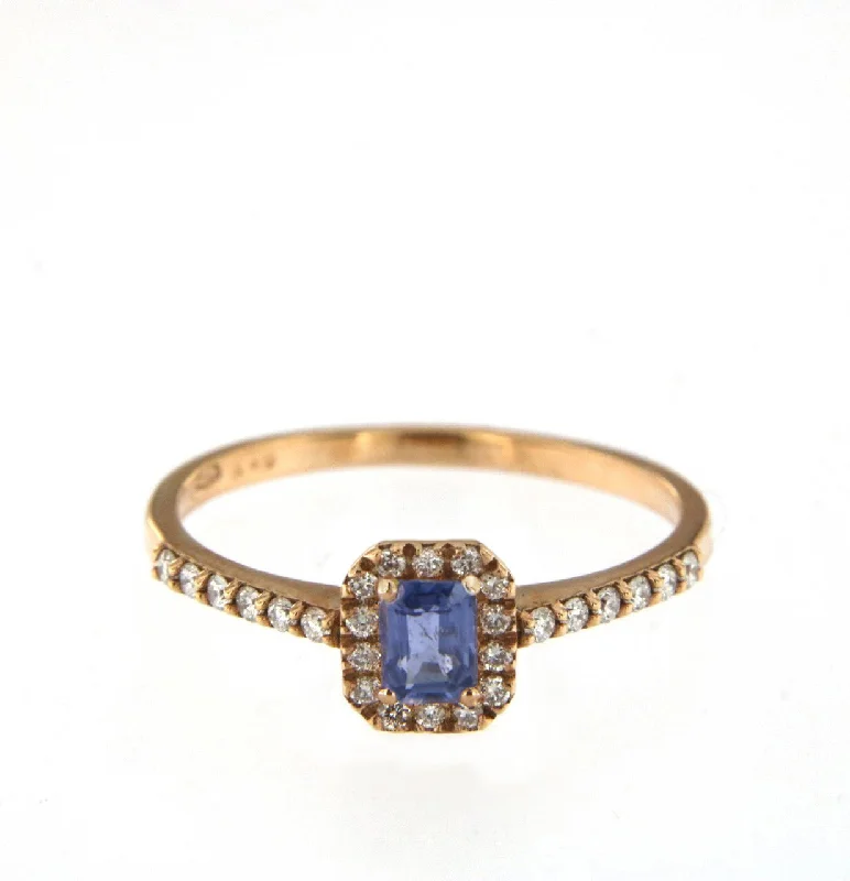 Special Sale On Handcrafted Jewelry – Shop Today Candy 18K Rose Gold Ring w. Diamonds & Blue Sapphire