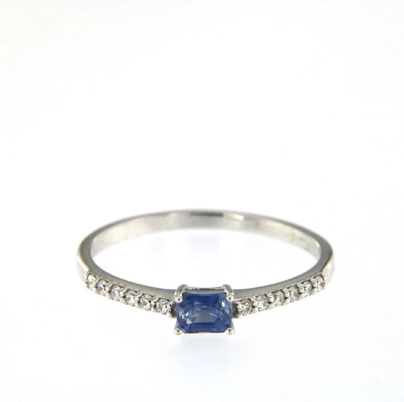 Shop Fine Jewelry With Exclusive Savings Candy 18K White Gold Ring w. Blue Sapphire & Diamonds