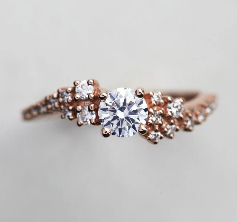 Classic And Modern Jewelry Styles On Sale Val Round Diamond Cluster Ring
