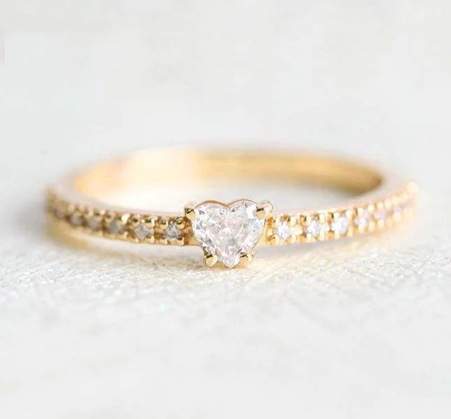 Diamond Heart Ring, Diamond Ring