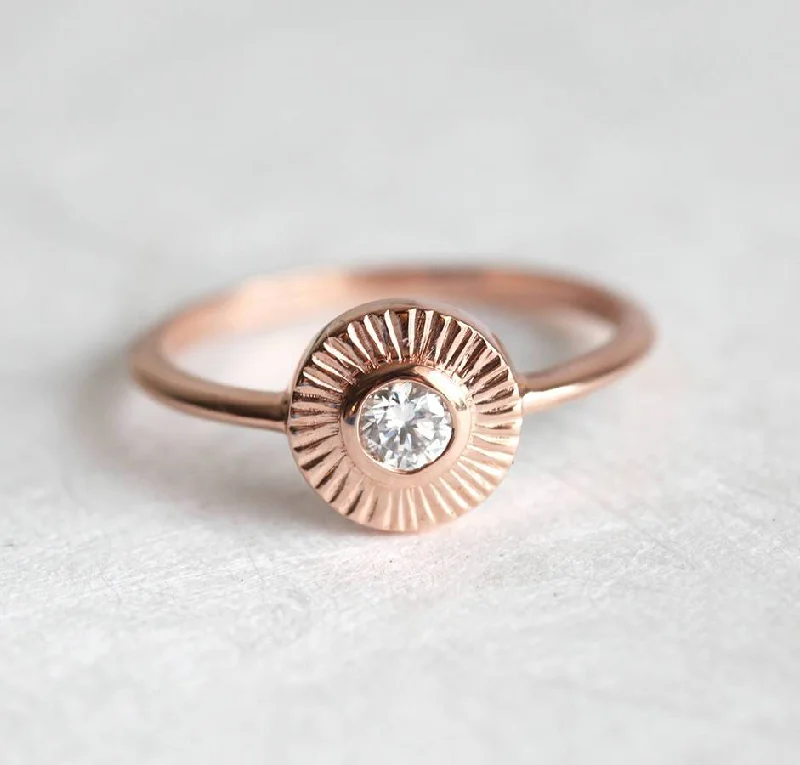 Seasonal Jewelry Deals – Elevate Your Style Diamond Ring, 18K Rose Gold Ring