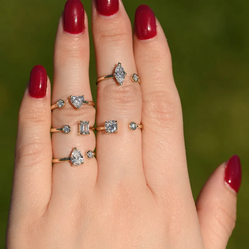 Exclusive Online Discounts On Stylish Jewelry Double Diamond Open Ring