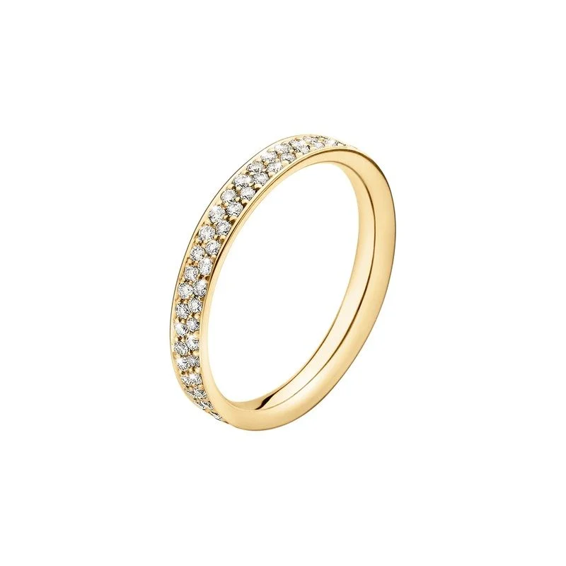 Magic 18K Gold Ring w. Pavé Diamonds