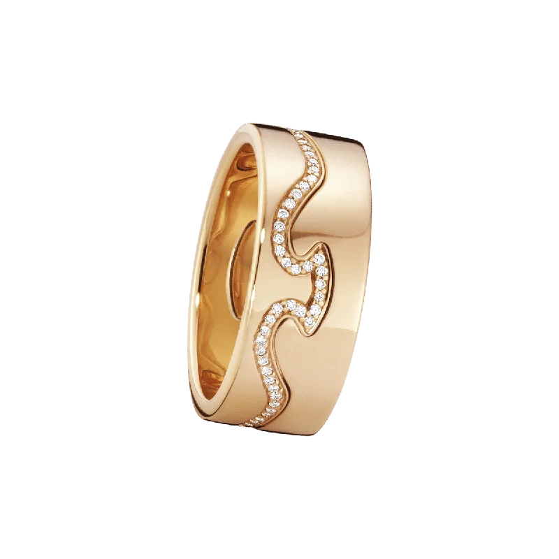 Chic And Stylish Jewelry At Discounted Prices Fusion 18K Rose Gold Rings w. Diamonds