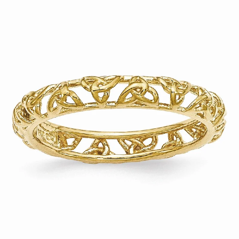 Unbeatable Offers On Luxury And Everyday Jewelry Gold Tone Plated Sterling Silver Stackable 3.5mm Celtic Knot Band Unbeatable Offers On Luxury And Everyday Jewelry Gold Tone Plated Sterling Silver Stackable 3.5mm Celtic Knot Band