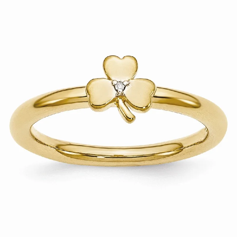Dazzling Deals On Necklaces, Bracelets, And More Gold Tone Sterling Silver .005 Ct Diamond 6mm Clover Stackable Ring Dazzling Deals On Necklaces, Bracelets, And More Gold Tone Sterling Silver .005 Ct Diamond 6mm Clover Stackable Ring