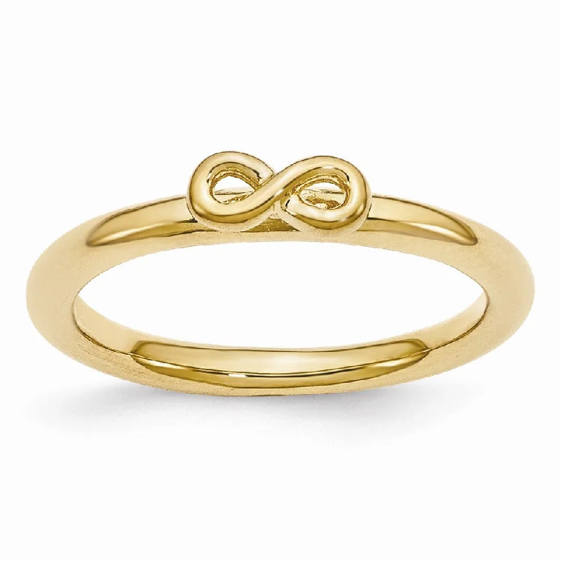 Shop High-Quality Jewelry At Jaw-Dropping Discounts Gold Tone Sterling Silver Stackable 2.5mm Infinity Symbol Ring