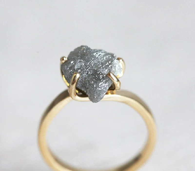 Grab Exquisite Jewelry At The Lowest Prices Grey Diamond Ring, Rough Diamond Ring