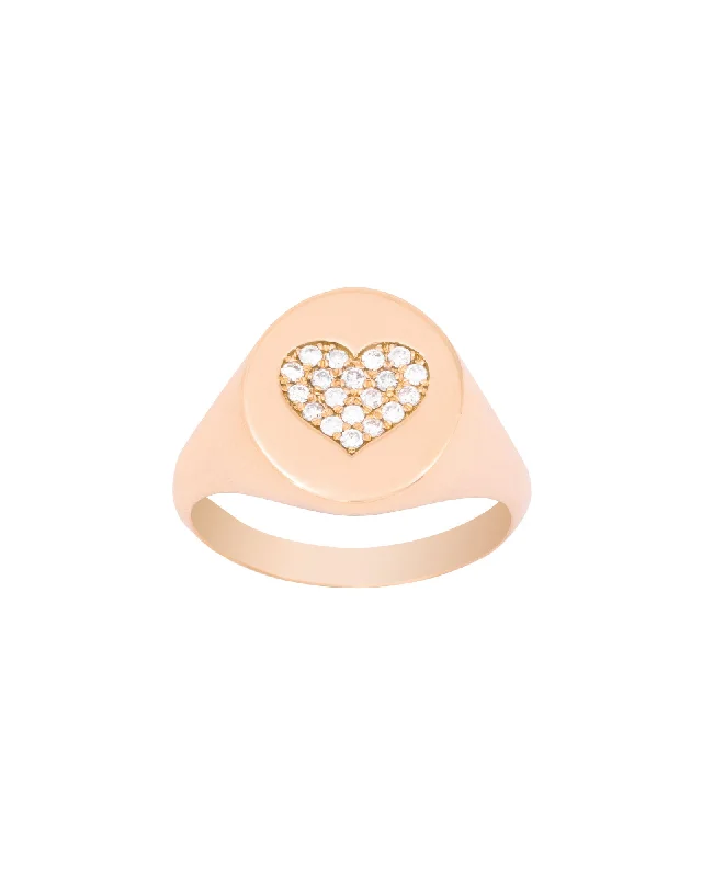 Unmissable Jewelry Clearance – Final Reductions Heart Signet 18K Gold, Whitegold or Rosegold Ring w. Diamonds Unmissable Jewelry Clearance – Final Reductions Heart Signet 18K Gold, Whitegold or Rosegold Ring w. Diamonds