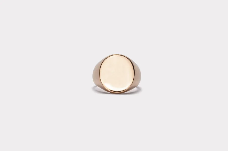 IX Oval Signet 14K Gold Ring