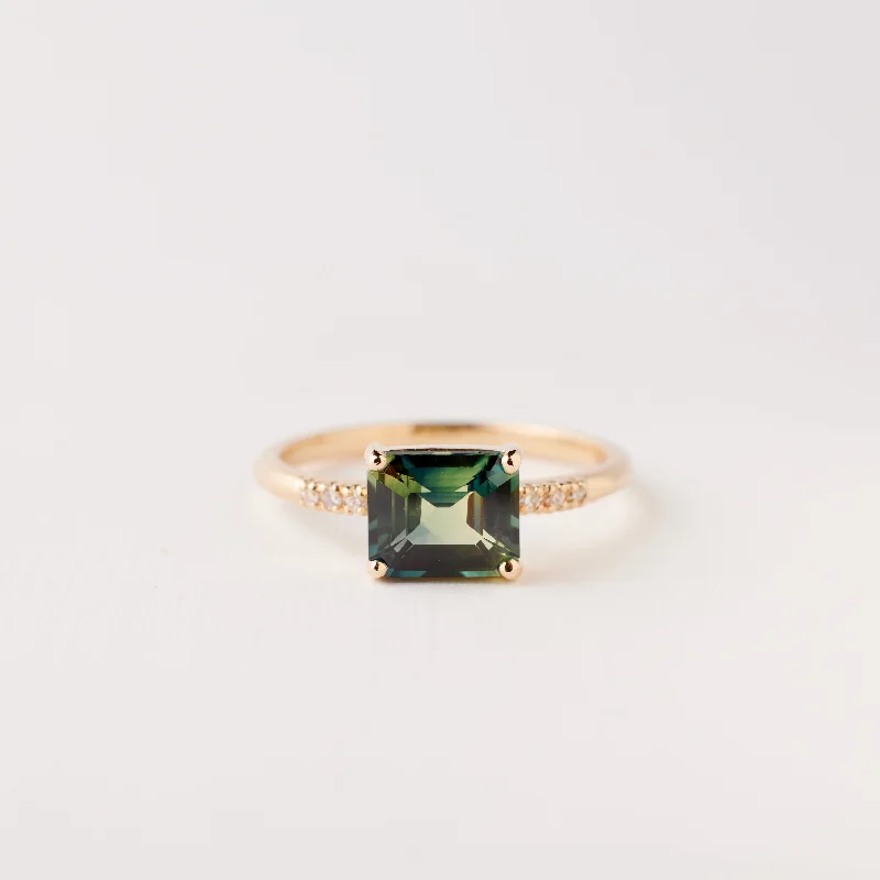 Lexi Ring - 1.54 Carat Blue Green Parti Sapphire