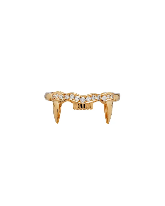 Timeless Elegance At Unbelievable Discounts Jaw Upper 18K Gold Ring w. Lab-Grown Diamond Timeless Elegance At Unbelievable Discounts Jaw Upper 18K Gold Ring w. Lab-Grown Diamond