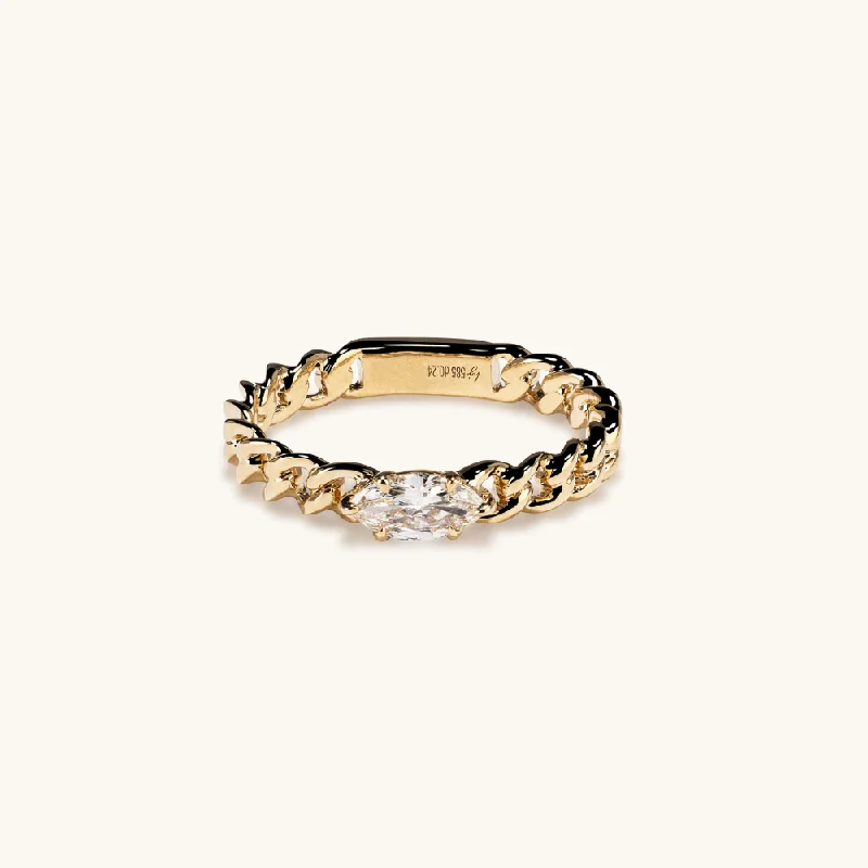Elegant Jewelry, Exclusive Prices – Shop Now Marquise Diamond Chain Ring