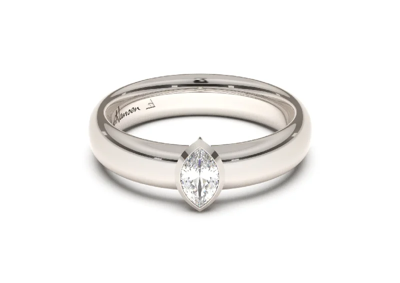 Marquise Elegant Engagement Ring, White Gold & Platinum