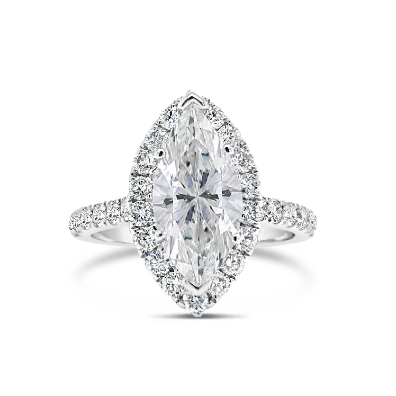 Marquise Halo Diamond Engagement Ring