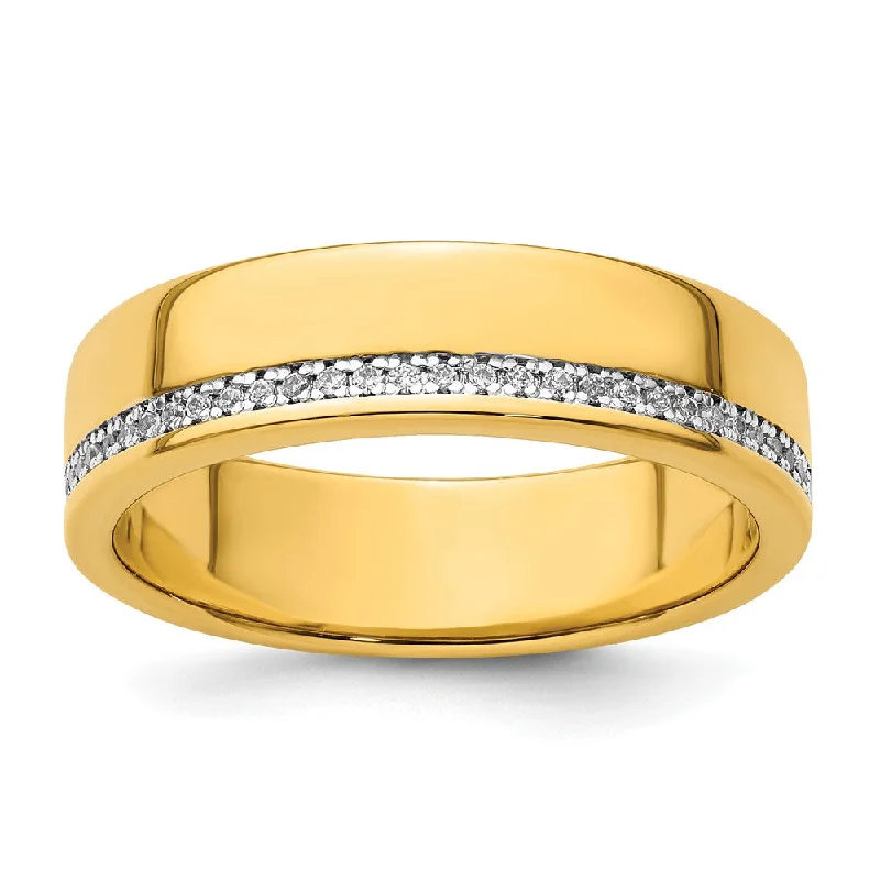 Men's 6mm 14K Yellow Gold 1/6 Ctw Diamond Standard Fit Band