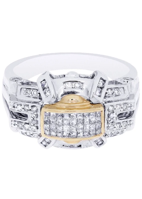 Clearance Sale On High-End Jewelry Collections White Gold Mens Diamond Ring| 0.33 Carats| 8.69 Grams