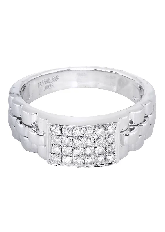 Limited-Time Offer On Premium Jewelry Collections White Gold Mens Diamond Ring| 0.43 Carats| 7.13 Grams Limited-Time Offer On Premium Jewelry Collections White Gold Mens Diamond Ring| 0.43 Carats| 7.13 Grams