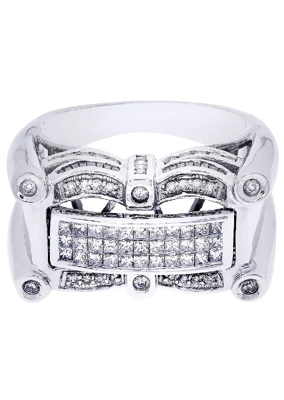 Shop Dazzling Jewelry At The Best Prices White Gold Mens Diamond Ring| 0.45 Carats| 15.47 Grams