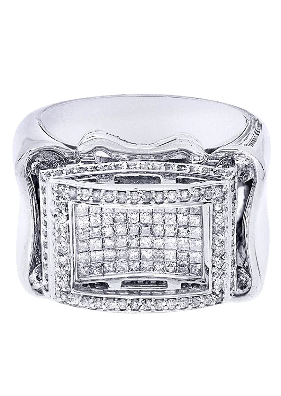 The Perfect Jewelry Piece At The Perfect Discount White Gold Mens Diamond Ring| 1.2 Carats| 18.26 Grams The Perfect Jewelry Piece At The Perfect Discount White Gold Mens Diamond Ring| 1.2 Carats| 18.26 Grams