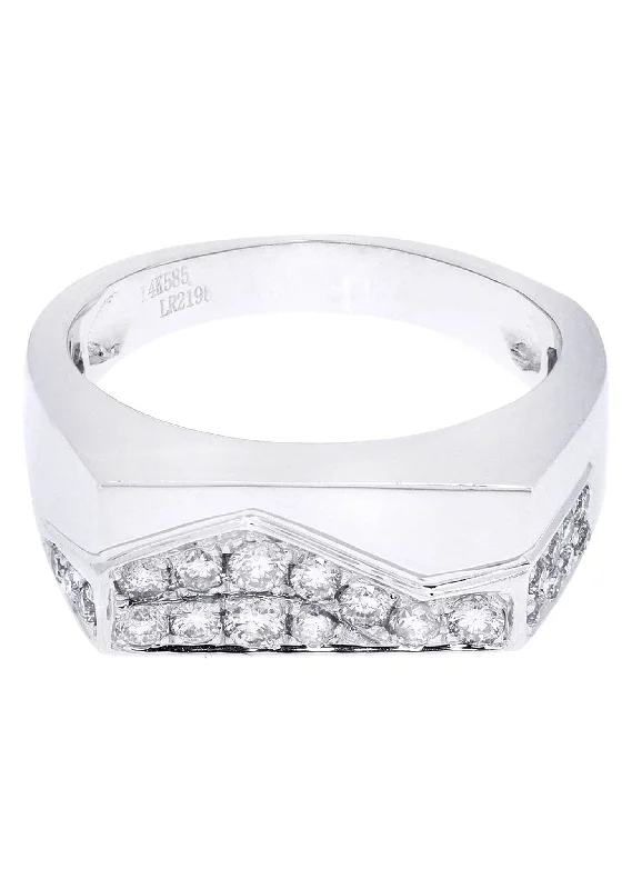 White Gold Mens Diamond Ring| 0.59 Carats| 7.93 Grams