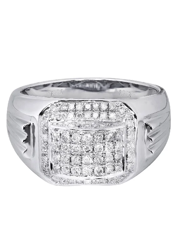 Trending Jewelry Styles Now At Limited-Time Discounts White Gold Mens Diamond Ring| 0.67 Carats| 9.61 Grams