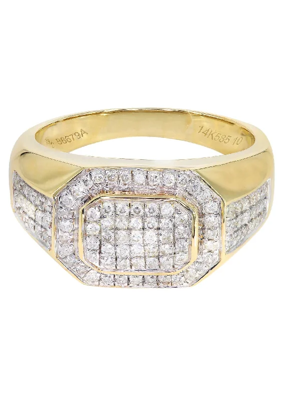 Jewelry Clearance – Final Chance To Save Big Mens Diamond Pinky Ring| 0.77 Carats| 10.15 Grams