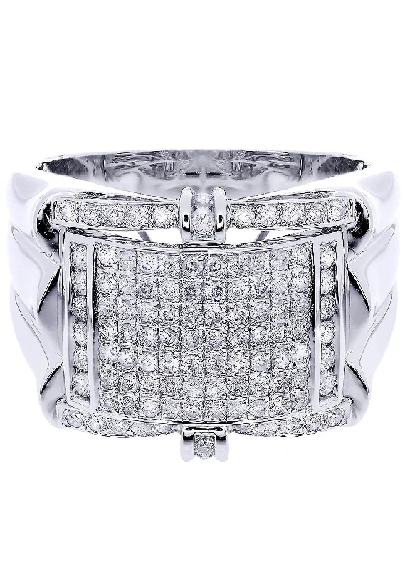 Don't Miss Out – Shop Elegant Jewelry For Less White Gold Mens Diamond Ring| 0.95 Carats| 11.27 Grams