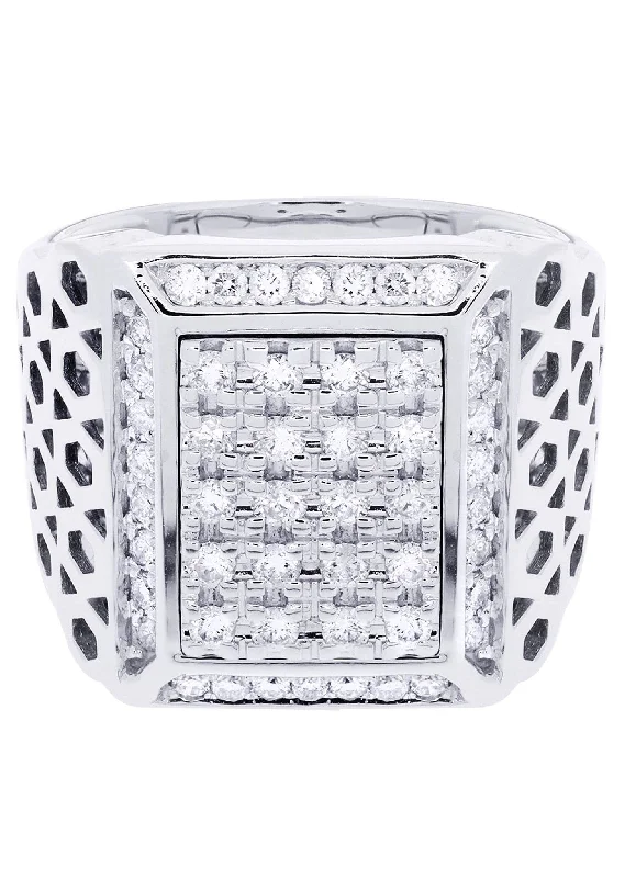 Shop Dazzling Jewelry At The Best Prices White Gold Mens Diamond Ring| 1.03 Carats| 19.11 Grams Shop Dazzling Jewelry At The Best Prices White Gold Mens Diamond Ring| 1.03 Carats| 19.11 Grams