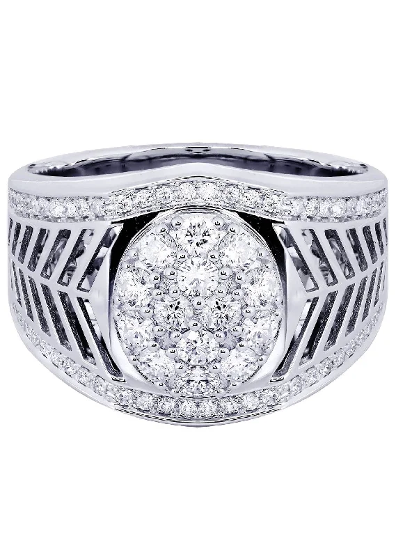 Bohemian-Inspired Jewelry For Free-Spirited Fashion White Gold Mens Diamond Ring| 1.06 Carats| 13.66 Grams Bohemian-Inspired Jewelry For Free-Spirited Fashion White Gold Mens Diamond Ring| 1.06 Carats| 13.66 Grams