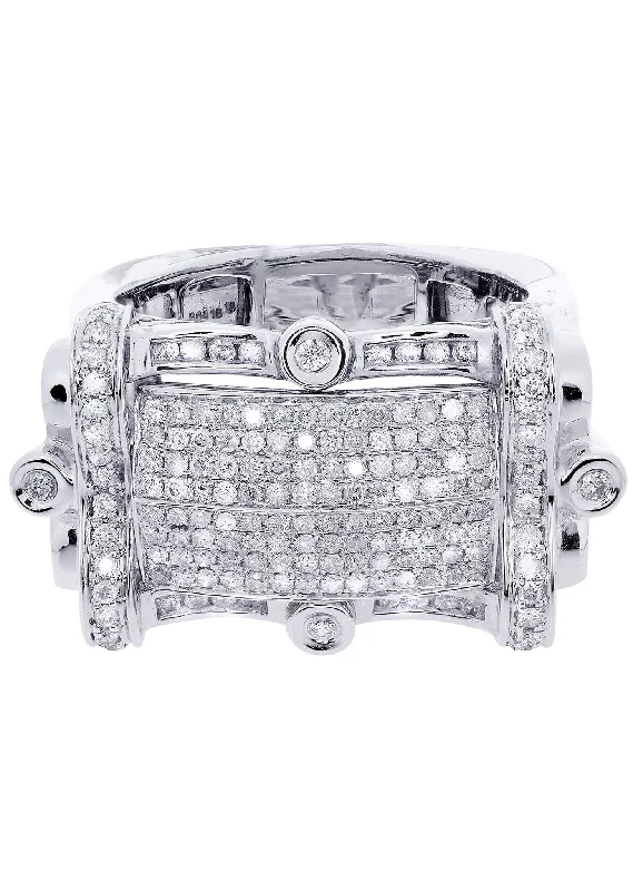 Timeless Jewelry, Timeless Savings – Don't Wait White Gold Mens Diamond Ring| 1.19 Carats| 17.5 Grams