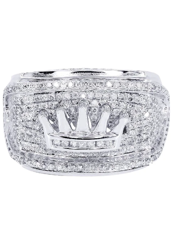 Limited-Time Jewelry Sale – Don't Miss Out On Dazzling Discounts White Gold Mens Diamond Ring| 1.47 Carats| 15.44 Grams