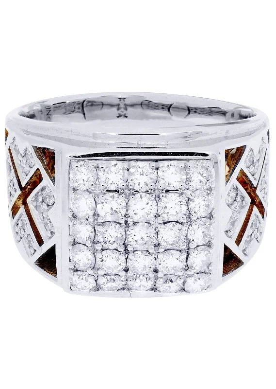 Luxury Jewelry Now At Special Promotional Rates White Gold Mens Diamond Ring| 1.61 Carats| 12 Grams Luxury Jewelry Now At Special Promotional Rates White Gold Mens Diamond Ring| 1.61 Carats| 12 Grams