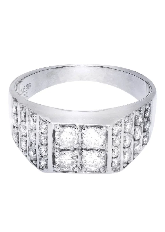 White Gold Mens Diamond Ring| 1.66 Carats| 7.43 Grams