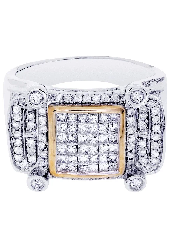 Fine Jewelry, Limited-Time Offers Available White Gold Mens Diamond Ring| 1.68 Carats| 14.07 Grams