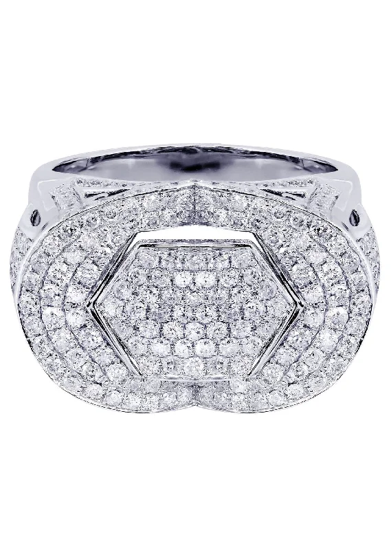 Unlock Unbeatable Jewelry Deals Before They’Re Gone White Gold Mens Diamond Ring| 2.4 Carats| 12.78 Grams