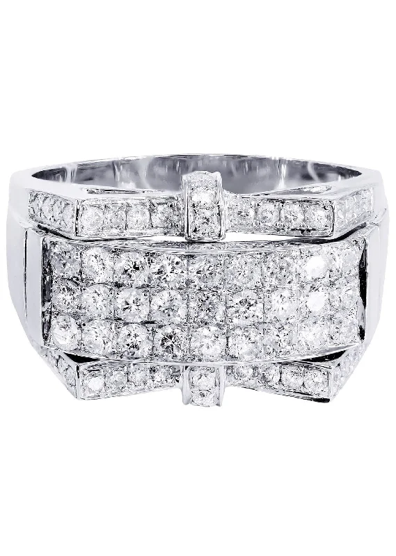Premium Jewelry, Premium Discounts – Act Fast White Gold Mens Diamond Ring| 1.98 Carats| 9.8 Grams