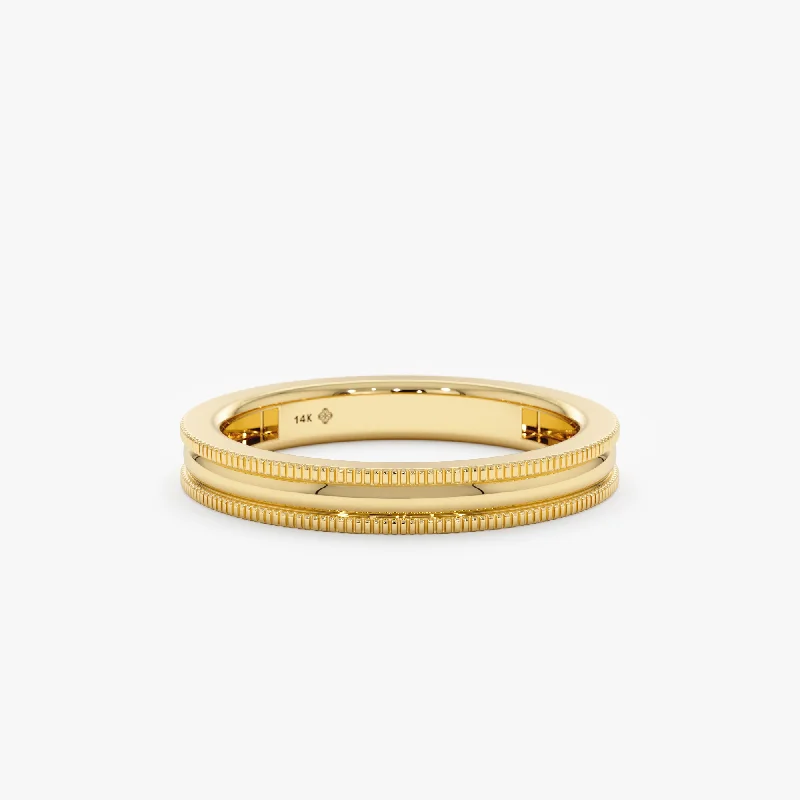 Milgrain Edge Wedding Band, Milana