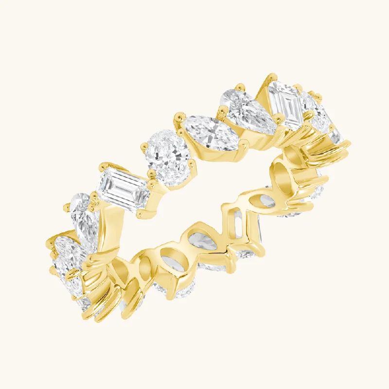 Luxury Handcrafted Jewelry For Elegant Looks Multi-Diamond Eternity Band