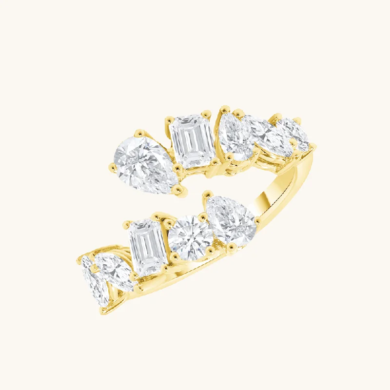 Shine Bright With Our Special Jewelry Promotions Multi-Diamond Open Cocktail Ring (Large)