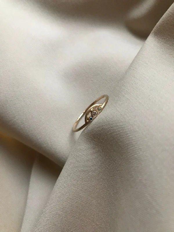 Huge Savings On Premium Jewelry Styles RAINBOW Colored 14K Gold Ring w. Diamond
